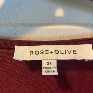 Rose & Olive Deep Red Blouse